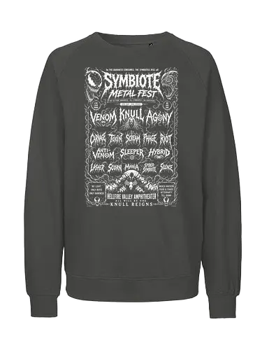 symbiote death fest - Symbiote, symbiote, Superhero, antivenom, agony, carnage, knull, superhero, antihero, cool, metalfest, metalhead, hardcore, deathcore, music, poster - Fairtrade Sweatshirt