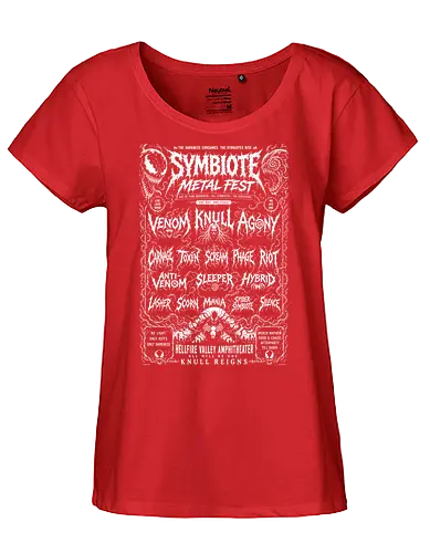 symbiote death fest - Symbiote, symbiote, Superhero, antivenom, agony, carnage, knull, superhero, antihero, cool, metalfest, metalhead, hardcore, deathcore, music, poster - Fairtrade Girl Shirt