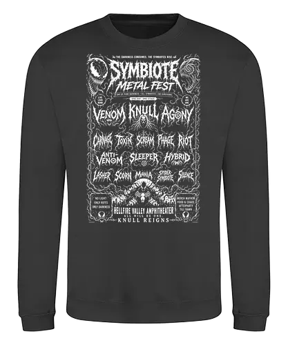 symbiote death fest - Symbiote, symbiote, Superhero, antivenom, agony, carnage, knull, superhero, antihero, cool, metalfest, metalhead, hardcore, deathcore, music, poster - Sweatshirt