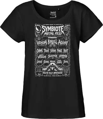 symbiote death fest - Symbiote, symbiote, Superhero, antivenom, agony, carnage, knull, superhero, antihero, cool, metalfest, metalhead, hardcore, deathcore, music, poster - Fairtrade Girl Shirt