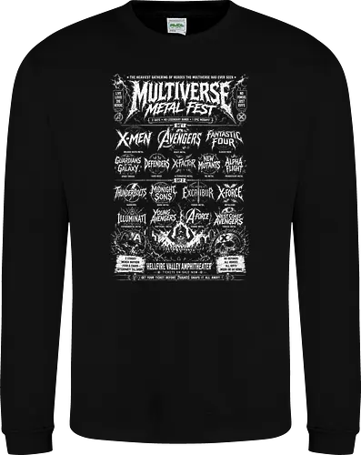 multiverse metal fest  - Superhero, thunderbolt, cool, metalhead, deathmetal, poster, mutant, superhero, antihero - Sweatshirt