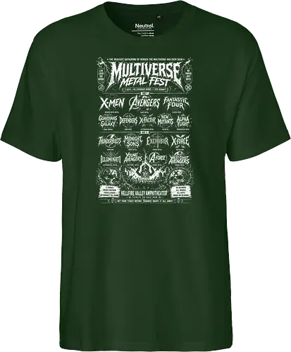multiverse metal fest  - Superhero, thunderbolt, cool, metalhead, deathmetal, poster, mutant, superhero, antihero - Fairtrade T-Shirt