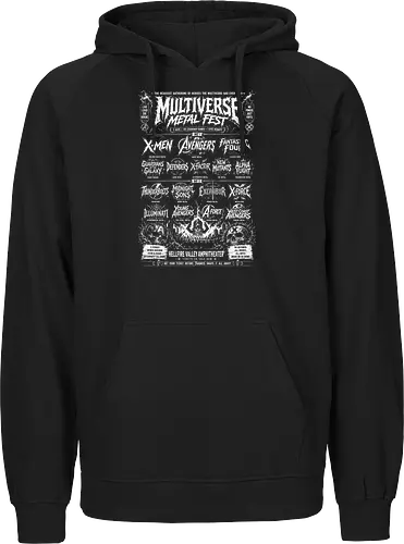 multiverse metal fest  - Superhero, thunderbolt, cool, metalhead, deathmetal, poster, mutant, superhero, antihero - Fairtrade Hoodie