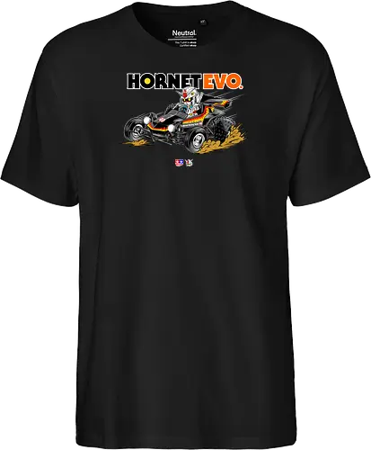 chibi gundam driving car - gundam, car, hornet, tamiya, carshow, robot, mecha, japanese, hobby, race, speed - Fairtrade T-Shirt