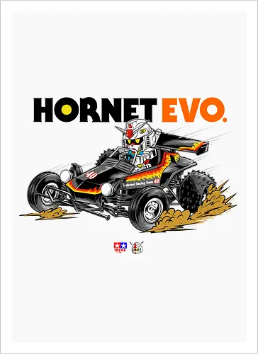 chibi gundam driving car - gundam, car, hornet, tamiya, carshow, robot, mecha, japanese, hobby, race, speed - Kunstdruck