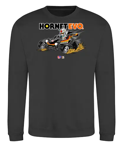 chibi gundam driving car - gundam, car, hornet, tamiya, carshow, robot, mecha, japanese, hobby, race, speed - Sweatshirt