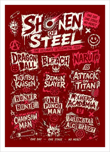 anime punk fest  - anime, manga, Dragon, bleach, Pirate, band, music - Kunstdruck