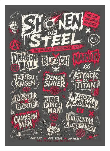 anime punk fest  - anime, manga, Dragon, bleach, Pirate, band, music - Kunstdruck