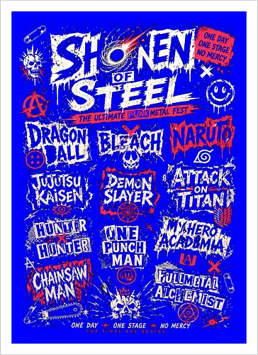 anime punk fest  - anime, manga, Dragon, bleach, Pirate, band, music - Kunstdruck
