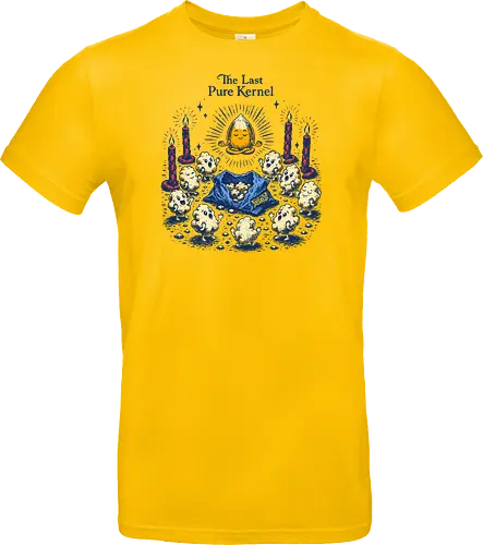 The Last Pure Kernel - corn kernel, cors, snacks, popcorn, food humor, absurd, funny food, cult, surreal, retro - Standard T-Shirt