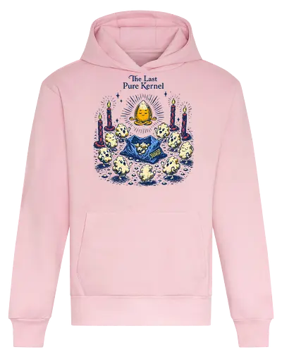 The Last Pure Kernel - corn kernel, cors, snacks, popcorn, food humor, absurd, funny food, cult, surreal, retro - Heavyweight Hoodie