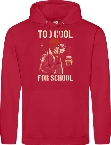 Too Cool For School - cat, humor, vintage, retro, hipster, funny quote, cool, coffee, funny cat, cat lover, back to school, first day at school, cool kids, streetwear, attitude - Standard Hoodie
