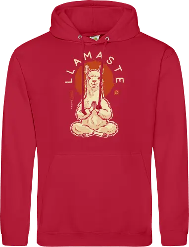 Llamaste - llama, yoga, llamaste, funny, vintage, retro, japanese, meditation, zen, namaste, pun, quote, humor, cute, alpaca - Standard Hoodie
