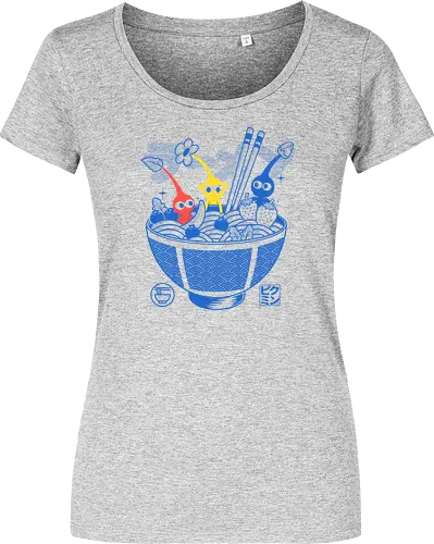 Fruit Ramen - ramen, fruit, noodles, gaming, gamer, videogame, cute, kawaii, japanese, japan, food, funny, retro, nostalgia, geek, popculture, cartoon, creatures, botanical, anime - Damen T-Shirt