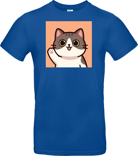 Cute waving cat - cute cat, waving cat, kitty, cat lover, kawaii, pet, animal, cute design - Standard T-Shirt