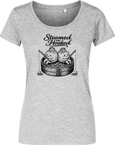 Steamed And Hooked - bao, xia long bao, dumpling, chinese food, comfort food, funny dumpling, dumplings, steamed dumpling, hooked - Damen T-Shirt