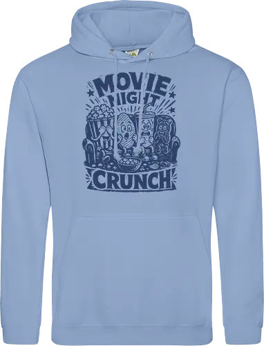 Movie Night Crunch - movie night, horror movie, movie lover, movie snacks, popcorn, soda, french fries, funny food, cinema snacks, crunch - Standard Hoodie