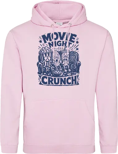 Movie Night Crunch - movie night, horror movie, movie lover, movie snacks, popcorn, soda, french fries, funny food, cinema snacks, crunch - Standard Hoodie
