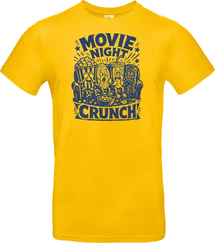 Movie Night Crunch - movie night, horror movie, movie lover, movie snacks, popcorn, soda, french fries, funny food, cinema snacks, crunch - Standard T-Shirt