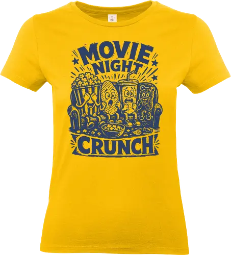 Movie Night Crunch - movie night, horror movie, movie lover, movie snacks, popcorn, soda, french fries, funny food, cinema snacks, crunch - Standard T-Shirt (Frauen)
