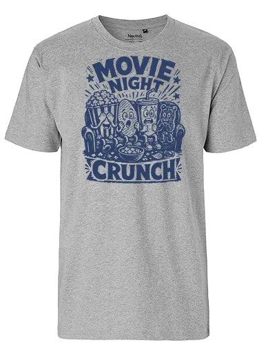Movie Night Crunch - movie night, horror movie, movie lover, movie snacks, popcorn, soda, french fries, funny food, cinema snacks, crunch - Fairtrade T-Shirt