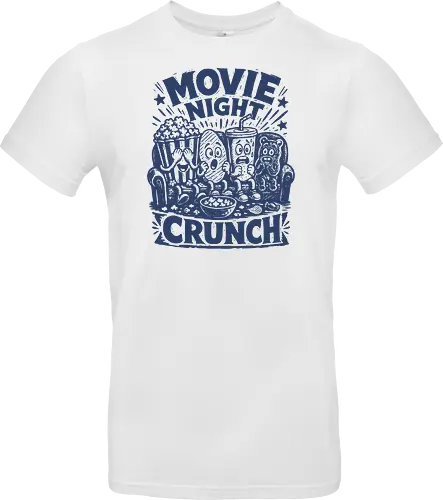 Movie Night Crunch - movie night, horror movie, movie lover, movie snacks, popcorn, soda, french fries, funny food, cinema snacks, crunch - Standard T-Shirt