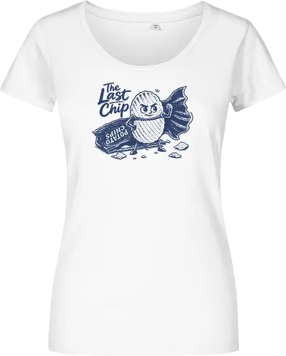 The Last Chip - chip, chips, potato, the last chip, potato chip, crunchy, snacks, funny food - Damen T-Shirt
