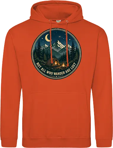 Not All Who Wander Are Lost Camping Abenteuer Frieden - Camping, Abenteuer, Natur, Outdoor, Berge, Wandern, Lagerfeuer, Abenteuerlust, Wald - Standard Hoodie