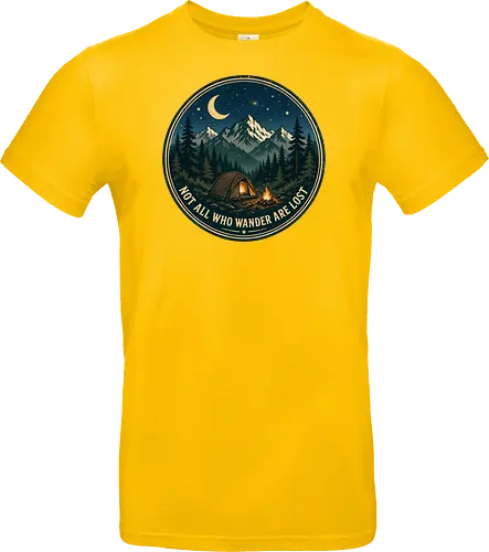 Not All Who Wander Are Lost Camping Abenteuer Frieden - Camping, Abenteuer, Natur, Outdoor, Berge, Wandern, Lagerfeuer, Abenteuerlust, Wald - Standard T-Shirt