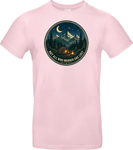 Not All Who Wander Are Lost Camping Abenteuer Frieden - Camping, Abenteuer, Natur, Outdoor, Berge, Wandern, Lagerfeuer, Abenteuerlust, Wald - Standard T-Shirt