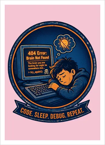 Code Sleep Debug Repeat Programmierer Entwickler - Programmierer, Entwickler, Code, Coding, Nerd, Geek, Computer, IT, Debugging - Kunstdruck