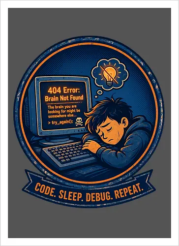 Code Sleep Debug Repeat Programmierer Entwickler - Programmierer, Entwickler, Code, Coding, Nerd, Geek, Computer, IT, Debugging - Kunstdruck