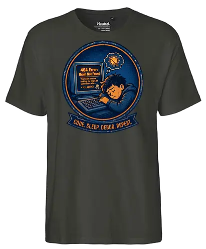 Code Sleep Debug Repeat Programmierer Entwickler - Programmierer, Entwickler, Code, Coding, Nerd, Geek, Computer, IT, Debugging - Fairtrade T-Shirt