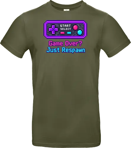 Game Over Just Respawn Gamer Controller Retro Gaming - Gaming, Retro, Videospiele, Controller, Zocker, Nerd, Geek, Respawn, Gamer - Standard T-Shirt
