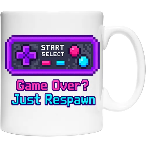 Game Over Just Respawn Gamer Controller Retro Gaming - Gaming, Retro, Videospiele, Controller, Zocker, Nerd, Geek, Respawn, Gamer - Keramiktasse