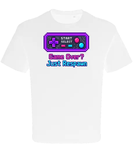 Game Over Just Respawn Gamer Controller Retro Gaming - Gaming, Retro, Videospiele, Controller, Zocker, Nerd, Geek, Respawn, Gamer - Oversize T-Shirt