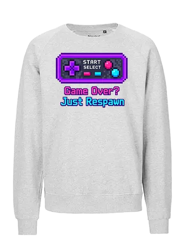 Game Over Just Respawn Gamer Controller Retro Gaming - Gaming, Retro, Videospiele, Controller, Zocker, Nerd, Geek, Respawn, Gamer - Fairtrade Sweatshirt