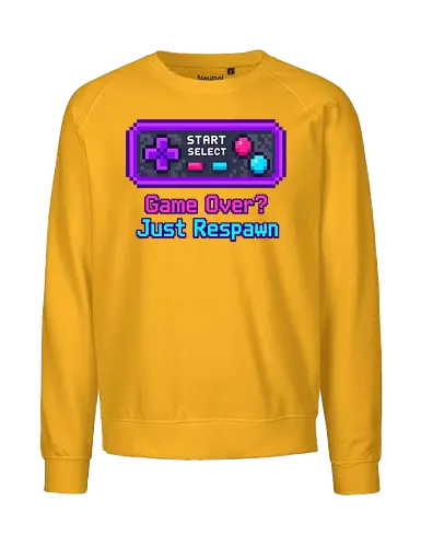 Game Over Just Respawn Gamer Controller Retro Gaming - Gaming, Retro, Videospiele, Controller, Zocker, Nerd, Geek, Respawn, Gamer - Fairtrade Sweatshirt