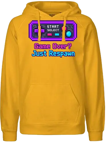 Game Over Just Respawn Gamer Controller Retro Gaming - Gaming, Retro, Videospiele, Controller, Zocker, Nerd, Geek, Respawn, Gamer - Fairtrade Hoodie