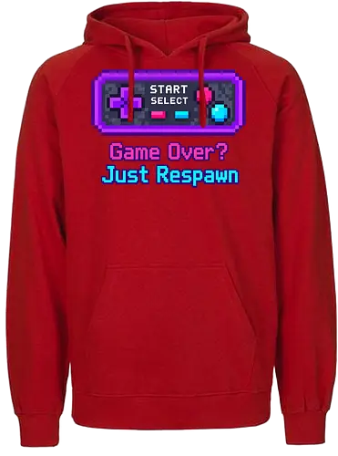 Game Over Just Respawn Gamer Controller Retro Gaming - Gaming, Retro, Videospiele, Controller, Zocker, Nerd, Geek, Respawn, Gamer - Fairtrade Hoodie