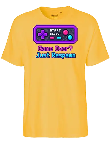 Game Over Just Respawn Gamer Controller Retro Gaming - Gaming, Retro, Videospiele, Controller, Zocker, Nerd, Geek, Respawn, Gamer - Fairtrade T-Shirt