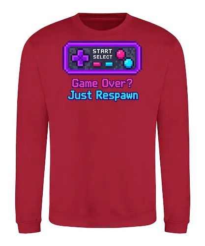 Game Over Just Respawn Gamer Controller Retro Gaming - Gaming, Retro, Videospiele, Controller, Zocker, Nerd, Geek, Respawn, Gamer - Sweatshirt