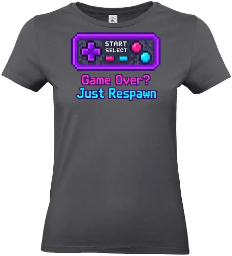 Game Over Just Respawn Gamer Controller Retro Gaming - Gaming, Retro, Videospiele, Controller, Zocker, Nerd, Geek, Respawn, Gamer - Standard T-Shirt (Frauen)