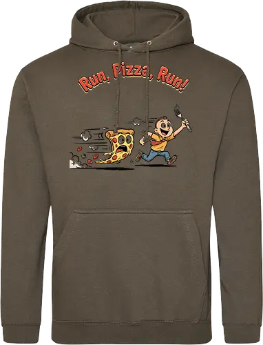 Run Pizza Run Lustiges Fast Food Pizza Design - Pizza, Fast Food, Lustig, Spruch, Foodie, Pizzeria, Humor, Essen, Fun - Standard Hoodie