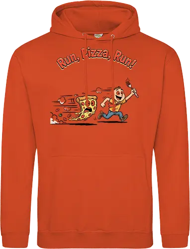 Run Pizza Run Lustiges Fast Food Pizza Design - Pizza, Fast Food, Lustig, Spruch, Foodie, Pizzeria, Humor, Essen, Fun - Standard Hoodie