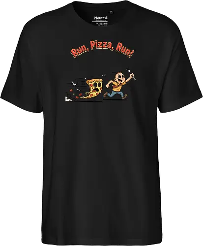 Run Pizza Run Lustiges Fast Food Pizza Design - Pizza, Fast Food, Lustig, Spruch, Foodie, Pizzeria, Humor, Essen, Fun - Fairtrade T-Shirt