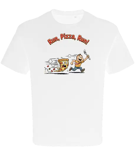 Run Pizza Run Lustiges Fast Food Pizza Design - Pizza, Fast Food, Lustig, Spruch, Foodie, Pizzeria, Humor, Essen, Fun - Oversize T-Shirt