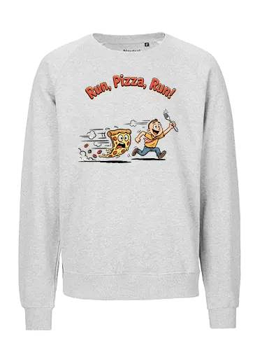 Run Pizza Run Lustiges Fast Food Pizza Design - Pizza, Fast Food, Lustig, Spruch, Foodie, Pizzeria, Humor, Essen, Fun - Fairtrade Sweatshirt