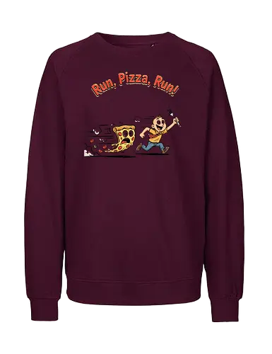 Run Pizza Run Lustiges Fast Food Pizza Design - Pizza, Fast Food, Lustig, Spruch, Foodie, Pizzeria, Humor, Essen, Fun - Fairtrade Sweatshirt