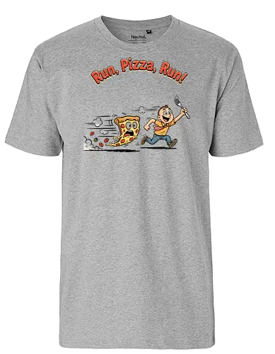 Run Pizza Run Lustiges Fast Food Pizza Design - Pizza, Fast Food, Lustig, Spruch, Foodie, Pizzeria, Humor, Essen, Fun - Fairtrade T-Shirt